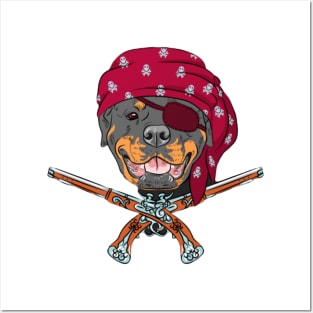 Dog pirate pattern Posters and Art